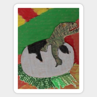 DINOSAUR EGG - Oil Pastel Art Sticker